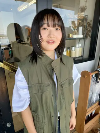 ミディアム 藤本 静香のヘアスタイル