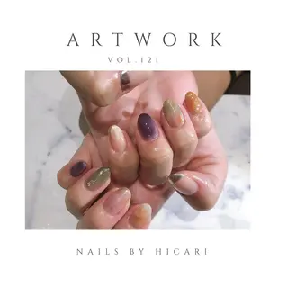 ショート カラー ネイル マツエク・マツパ illum hicariのネイルデザイン