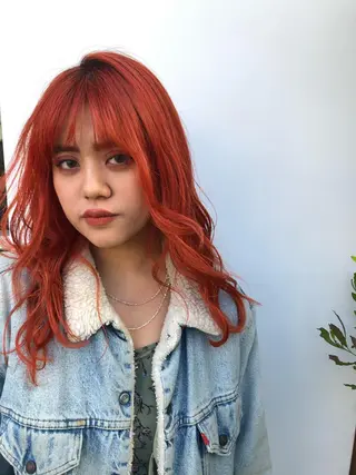 ロング カラー 古屋 花織のヘアスタイル