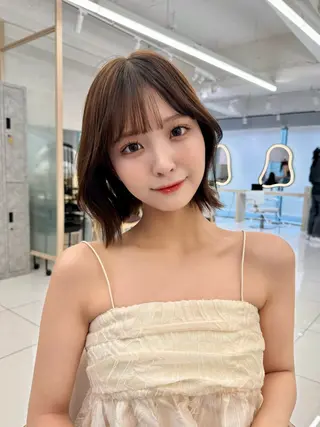 ミディアム ショート/ボブ/ 白髪ぼかし/しんやのヘアスタイル