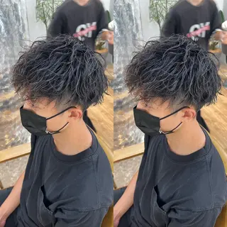 パーマ メンズ センターパート ／植田のヘアスタイル