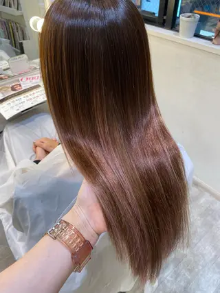 セミロング 横浜🍒ルーツカラー エクステ／RIEのヘアスタイル