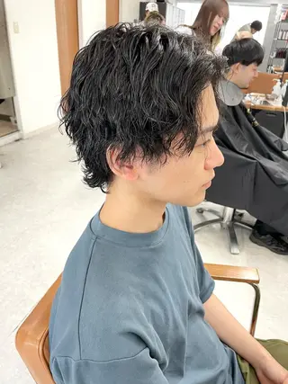 パーマ ヘアアレンジ メンズ 🌷FUKA🌷 まろやかハイトーンのヘアスタイル