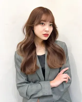 セミロング 🤍🤍韓国ヘア おたけ🤍🤍のヘアスタイル
