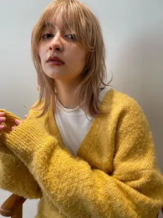 セミロング カラー ヘアアレンジ 小顔レイヤー×コンパ クトボブ/林隆平のヘアスタイル