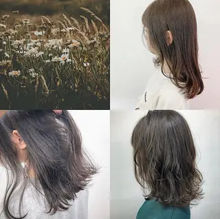 ロング カラー ヘアアレンジ メンズ 🦋重くない暗髪🦋 Hana🦋のヘアスタイル