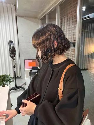 ショート パーマ ボブパーマコテ巻き風 パーマNo1深江秀平のヘアスタイル