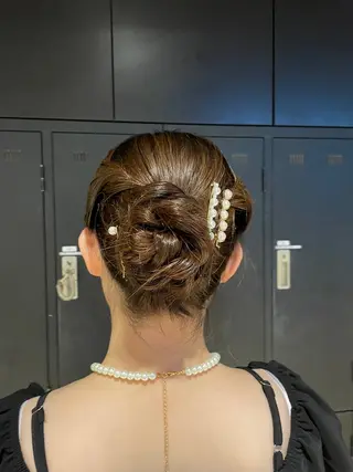 ヘアアレンジ 艶カラー/アレンジ/ はまぐちうみのヘアスタイル