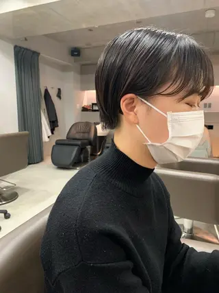 ショート カラー ボブパーマコテ巻き風 パーマNo1深江秀平のヘアスタイル