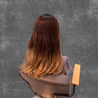 ロング カラー 髪質改善/美髪矯正/ ハッシュカット/韓国のヘアスタイル