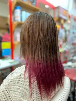 ミディアム ゆぴ☾‪/推しカラー /ハイトーンのヘアスタイル