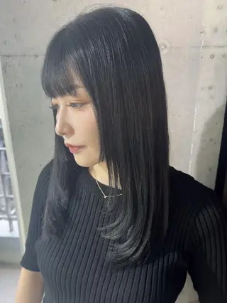 ロング カラー 韓国レイヤーカット要 暗透カラー📓吉祥寺のヘアスタイル