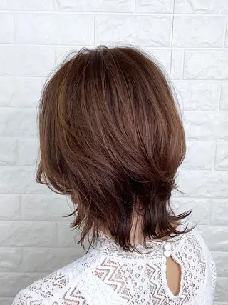 ミディアム カラー エイジングケア特化 美容師✂️山崎竜二のヘアスタイル