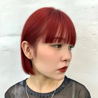 セミロング カラー ヘアアレンジ 暖色ダブルカラーボブ レイヤー🌈AINAのヘアスタイル