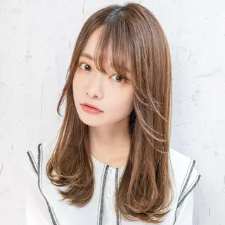 セミロング 新宿/韓国風レイヤー 髪質改善/渋谷直樹のヘアスタイル
