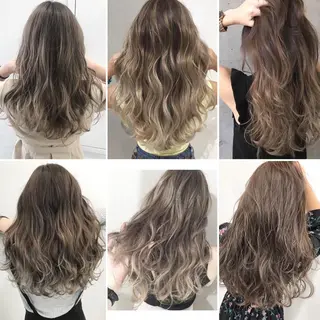 ロング カラー パーマ ヘアアレンジ 🌟髪質改善ケアカラ ー美髪縮毛矯正y🌟のヘアスタイル