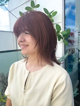 ミディアム カラー パーマ ヘアアレンジ 押切 響　のヘアスタイル