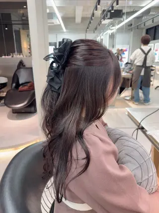 ロング カラー ヘアアレンジ ARIA💎縮毛矯正 ブリーチ💎複雑履歴のヘアスタイル