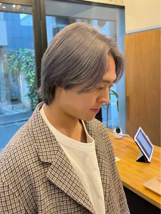 ショート カラー メンズ うるツヤハイトーン✨ /西川郁巳のヘアスタイル