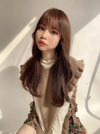 ロング カラー 新宿✨顔周りカット 韓国ヘア/坂本亜裟海のヘアスタイル