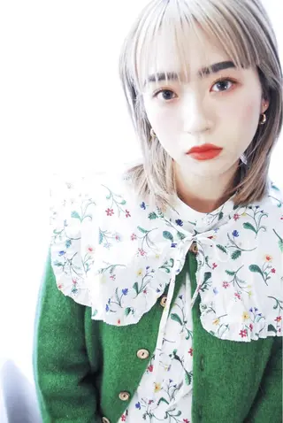 ミディアム カラー パーマ ヘアアレンジ メンズ 表参道Lise おおいしおりのヘアスタイル