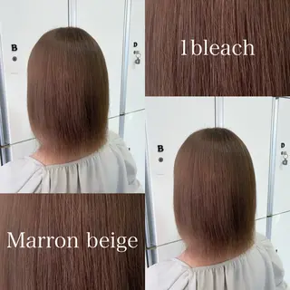ミディアム ミルクティーベージュ 暖色カラー/池田麻帆のヘアスタイル