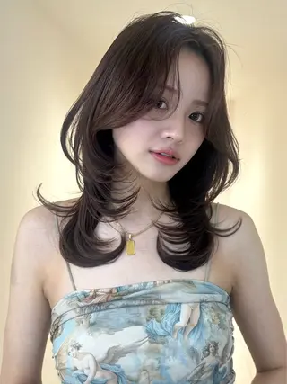 ミディアム カラー 平成ギャル×韓国 mix💖MIKUのヘアスタイル