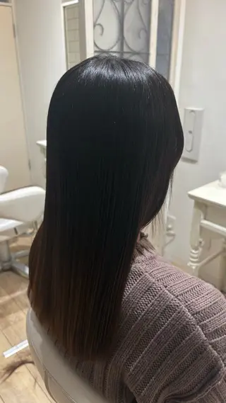 セミロング カラー ♣️似合わせカット 艶髪カラーYUUGAのヘアスタイル