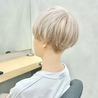 ショート カラー メンズ 🤍髪質改善➕透明感 カラー🤍川上葵のヘアスタイル