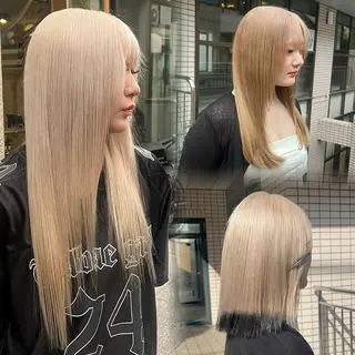 セミロング 赤みゼロ/透明感 カラー🌿KANTAのヘアスタイル