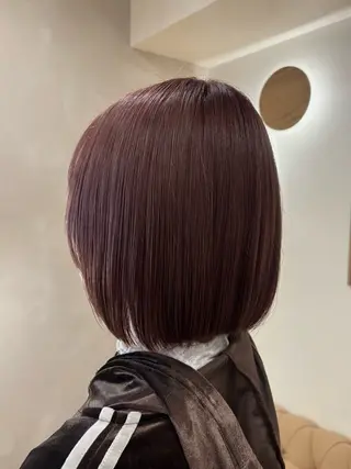 ミディアム カラー シンバヒナノ/パーマ レイヤー/髪質改善のヘアスタイル