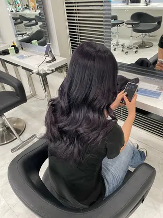 ロング カラー ブリーチなし透明感 ×縮毛矯正🤍ユウのヘアスタイル