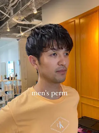 パーマ メンズ レイヤーボブ/ 艶カラー/サナ🌼のヘアスタイル