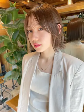 ショート カラー 結べるレイヤーボブ くびれLady表参道のヘアスタイル