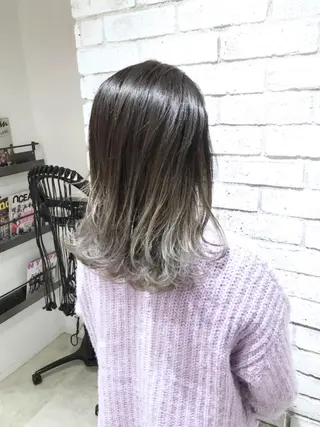 セミロング カラー パーマ ヘアアレンジ メンズ キッズ ネイル マツエク・マツパ バレイヤージュ/ 髪質改善/渡邉悟🌱のヘアスタイル
