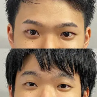 ショート メンズ アイブロウ メンズ眉毛ワックス 青山英憲のヘアスタイル