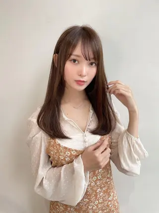 セミロング カラー 💎小顔前髪&髪質 改善カラー💎片桐のヘアスタイル