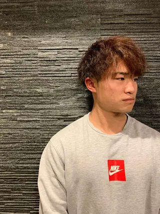 ミディアム パーマ メンズ HIROGINZAプレミアムバーバー赤坂店所属・田中 千恩のヘアスタイル