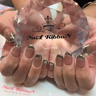 ネイル ネイルリボン 受付スタッフのネイルデザイン