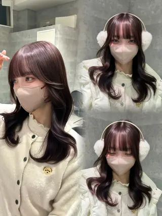 セミロング _WHITE難波店[アンダーバーホワイト]所属・顔周りカット/大人 可愛い/中村嘉秀のヘアスタイル