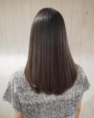 セミロング カラー 西川 敏夫のヘアスタイル