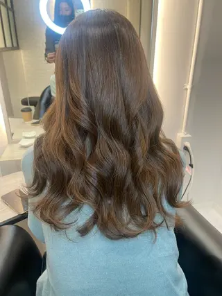 ロング カラー &chaLme   心斎橋所属・emi/髪質改善/ 韓国風/艶カラーのヘアスタイル