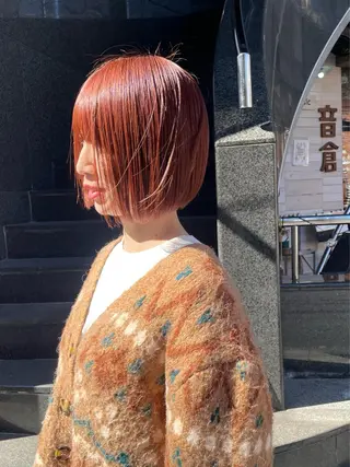 ショート カラー 🍊暖色×顔周り 🍊cocoroのヘアスタイル