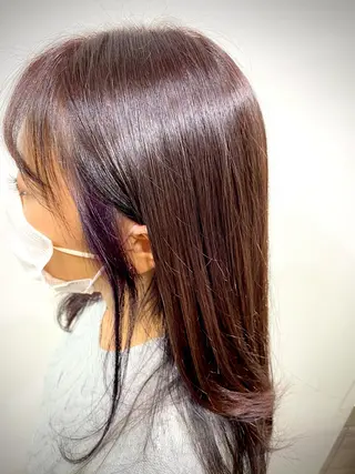 セミロング カラー 神保 佑斗のヘアスタイル