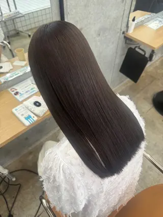 セミロング カラー ダメージレスカラー 縮毛MISAKI🦋のヘアスタイル