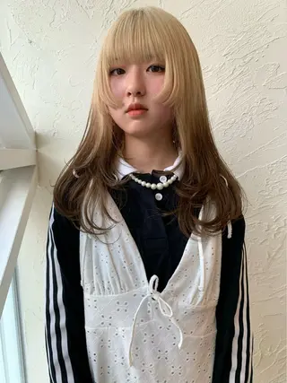 ロング 庄司 朱里のヘアスタイル