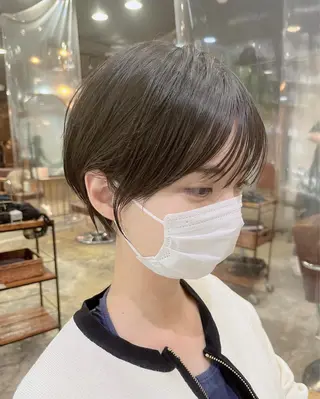 ショート カラー パーマ ヘアアレンジ キッズ ネイル マツエク・マツパ アイブロウ 髪質改善✨ハツメイ オグ✂️のヘアスタイル
