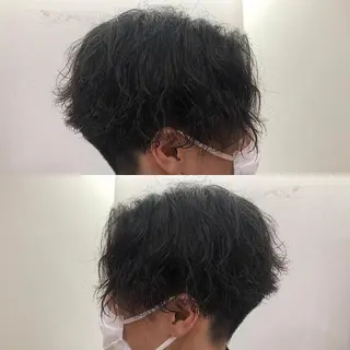 ミディアム パーマ メンズ 韓国風メンズ/毛流れ ヘアなら須田龍世のヘアスタイル