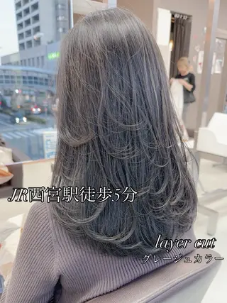 セミロング wil西宮レイヤー 西村徹のヘアスタイル