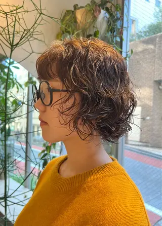 ミディアム パーマ パーマ/ボブ /レイヤー チヒロのヘアスタイル
